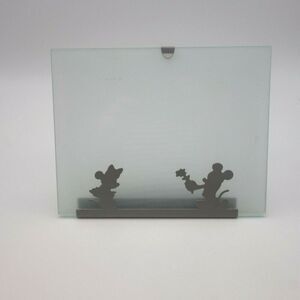 Disney Michael Graves Mickey Minnie Mouse 4x6 Silver Picture Frame Frosted Glass